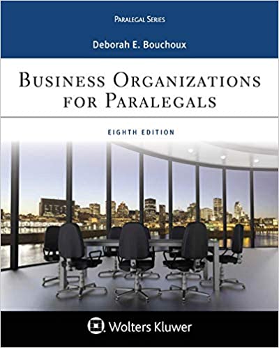 Business Organizations for Paralegal (8th Edition) [2019] - Epub + Converted pdf